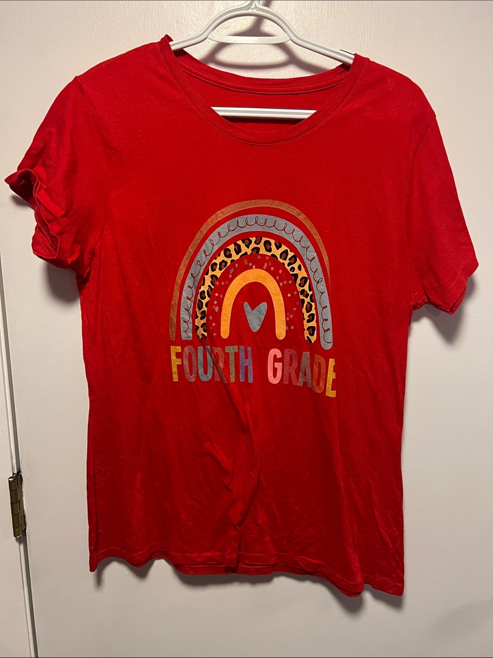 Red 'Fourth Grade' Rainbow Graphic Tee